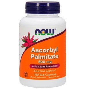 Аскорбіл Пальмітат, Ascorbyl Palmitate, Now Foods, 500 мг, 100 вегетаріанських капсул NF0608 фото