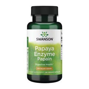 Травні ферменти Papaya Enzyme Papain 100 mg - 90veg caps 2022-09-9906 фото