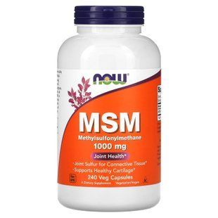 МСМ, Метилсульфонілметан, MSM, NOW Foods, 1000 мг, 240 вегетаріанських капсул. NOW-02121 фото