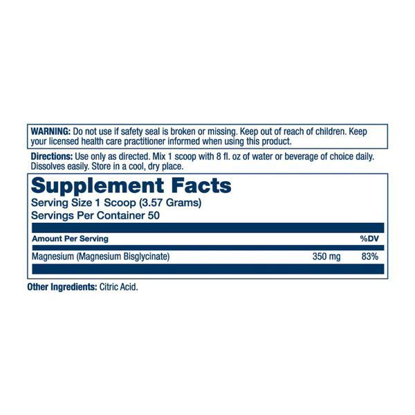 Magnesium Glycinate Powder (магний) - 279g Unflavored 2023-10-4693 фото