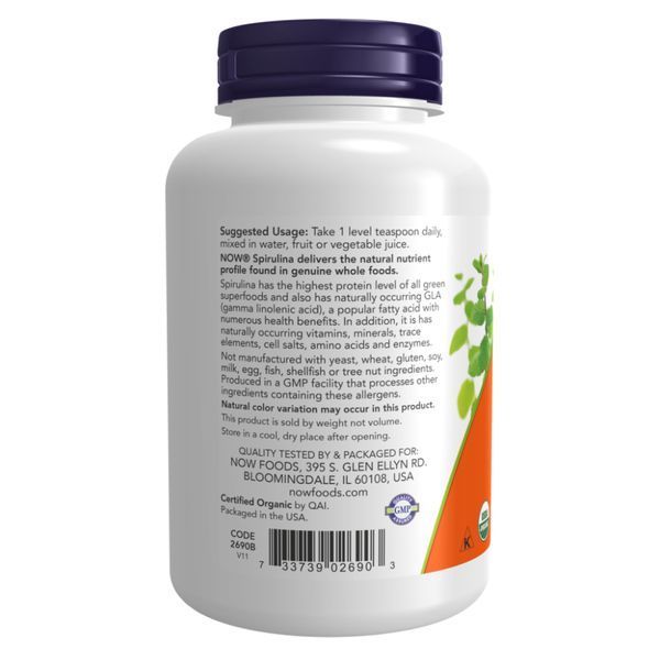 Спирулина Spirulina Powder - 454g 2022-10-2600 фото