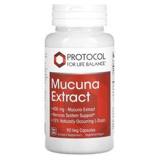 Мукуна, Mucuna Extract, Protocol for Life Balance, экстракт, 400 мг, 90 растительных капсул PRT-13092 фото