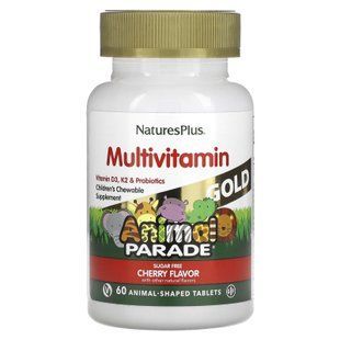 Мультивитамины и минералы для детей, Multi-Vitamin & Mineral Supplement, Nature's Plus, вишневый вкус, 60 таблеток в форме животных NAP-29931 фото