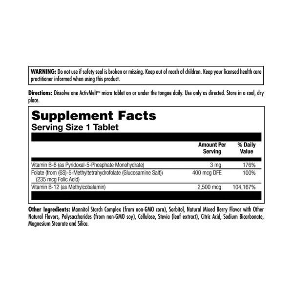 B6 B12 Methyl Folate витамин B9 - 60 tabs Mixed Berry 2023-10-4415 фото