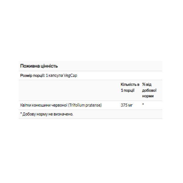 Red Clover Blossom 375mg (диетическая добавка) - 100 vcaps 2023-10-3207 фото