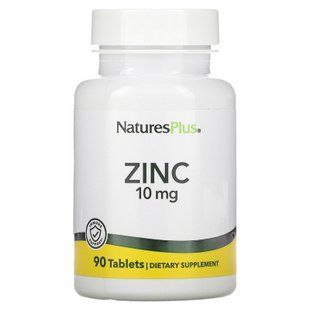 Цинк в таблетках, Zinc, Nature's Plus, 10 мг, 90 таблеток NAP-03630 фото