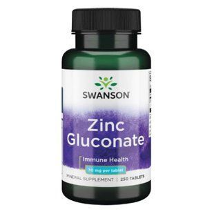 Цинк Zinc Gluconate 30mg - 250caps 100-71-2991176-20 фото