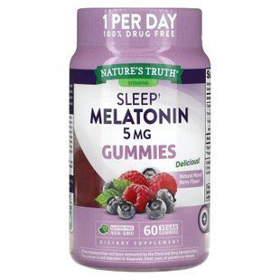Мелатонин для сна, Sleep Melatonin, Nature's Truth, вкус ягодной смеси, 5 мг, 60 веганских жевательных конфет NTH-12230 фото
