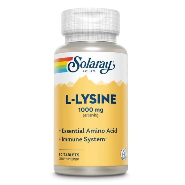 Лизин 1000 Мг, L-Lysine, Solaray, 90 Таблеток SOR04860 фото