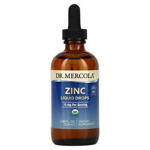 Цинк, Zinc, Dr. Mercola, 15 мг, 115 мл MCL-03343 фото