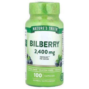 Чорниця, Bilberry, Nature's Truth, 2400 мг, 100 вегетаріанських капсул (1200 мг у капсулі) NTH-10369 фото