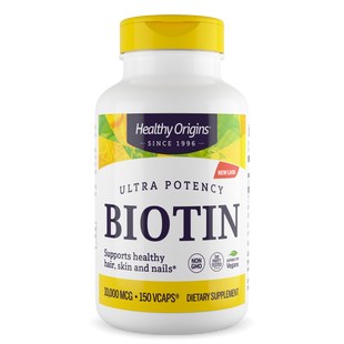 Биотин, Biotin, Healthy Origins, сверхвысокая концентрация, 10,000 мкг, 150 веганских капсул HOG-25116 фото