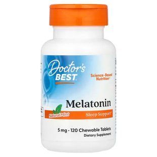 Мелатонин, Melatonin, Doctor's Best, натуральная мята, 5 мг, 120 жевательных таблеток DRB-00407 фото