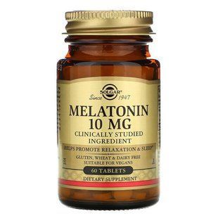 Мелатонин, Melatonin, Solgar, 10 мг, 60 таблеток SOL-01956 фото