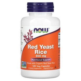 Красный дрожжевой рис, Red Yeast Rice, NOW Foods, 1200 мг, 120 вегетарианских капсул (600 мг в капсуле) NOW-03501 фото