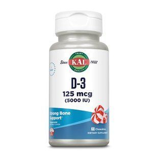 Диетическая добавка D-3 5000 IU 125mcg - 60 chewables 2023-10-2123 фото
