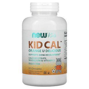 Кальцій, Магній, Вітамін D, Kid Cal Chewables, Now Food, 100 Жувальних Таблеток NF1233 фото