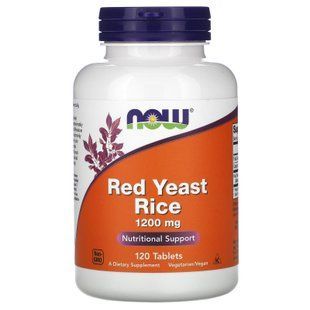 Красный дрожжевой рис, Red Yeast Rice, Now Foods, 1200 мг, 120 таблеток NOW-03503 фото