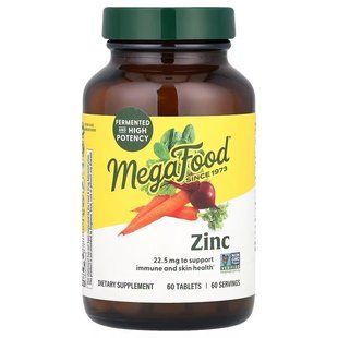 Цинк, Zinc, MegaFood, 22,5 мг, 60 таблеток MGF-10188 фото
