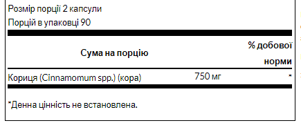 Full Spectrum Cinnamon 375 mg (дієтична добавка) - 180caps 100-66-2771794-20 фото