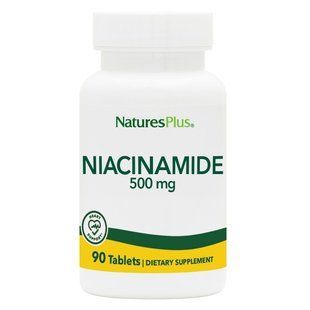 Ниацинамид (В3), Niacinamide, 500 мг, Natures Plus, 90 таблеток NTP1890 фото