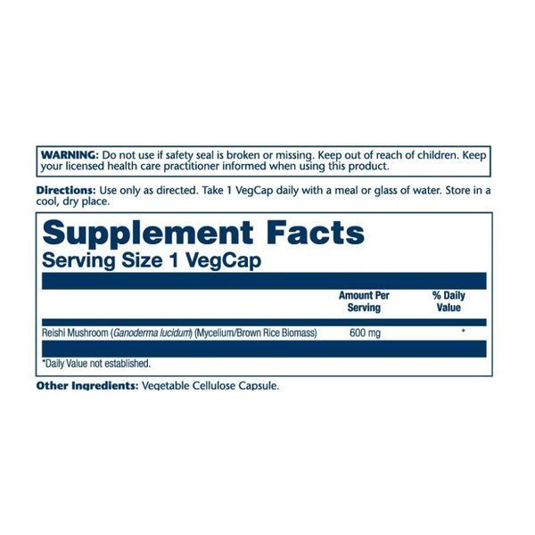 Reishi Mushroom 600mg (гриб рейші) - 100ct 2023-10-2128 фото