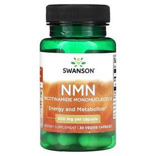 Нікотинамід мононуклеотид, NMN (Nicotinamide Mononucleotide), Swanson, 300 мг, 30 рослинних капсул SWV-11819 фото