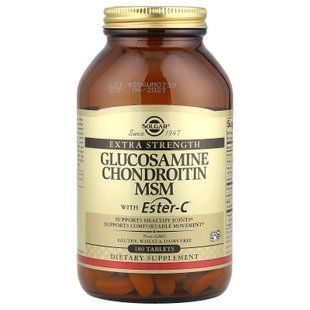 Глюкозамин, хондроитин, метилсульфонилметан с Эстер-C, Glucosamine Chondroitin MSM With Ester-C Solgar, 180 таблеток SOL-01272 фото