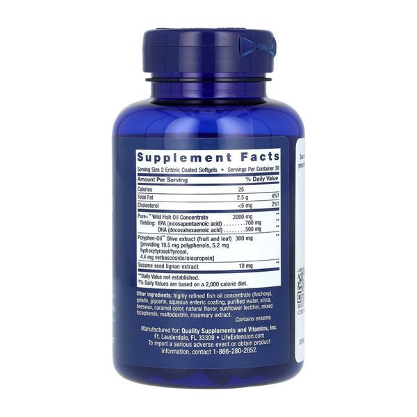 Super Omega-3 EPA/DHA Fish Oil Sesame Lignans & Olive Extract Enteric Coated (омега-3) - 60 softgels 2022-10-1941 фото
