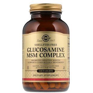 Глюкозамін МСМ комплекс, Glucosamine MSM, Solgar, 120 таблеток SOL-01315 фото