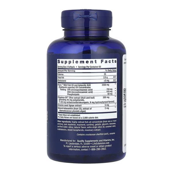 Super Omega-3 Plus EPA/DHA Fish Oil, Sesame Lignans, Olive Extract, Krill & Astaxanthin (олія криля) - 120 softgels 2023-10-2658 фото