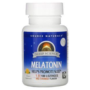 Мелатонин 1мг, Вкус Мяты, Sleep Science, Source Naturals, 100 таблеток для рассасывания SN0709 фото