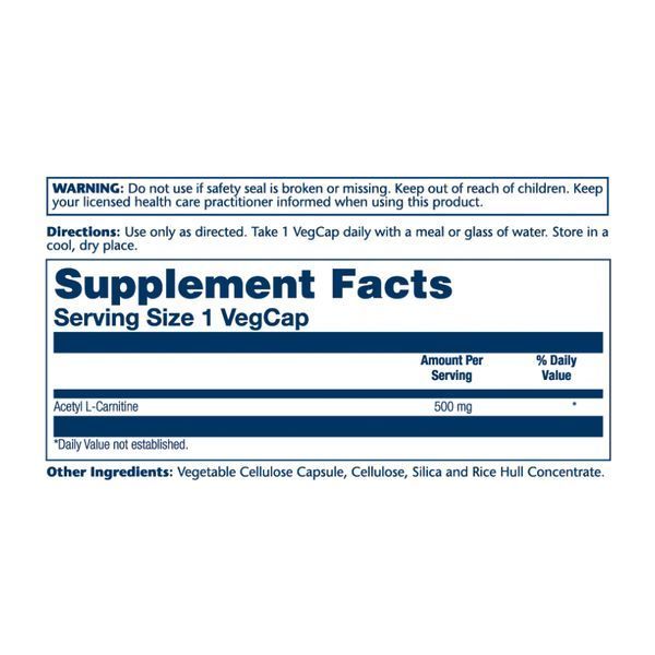 L-карнитин Acetyl L-Carnitine 500mg - 30 vcaps 2023-10-3019 фото