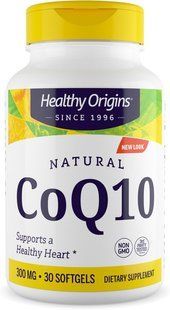 Коэнзим Q10, CoQ10 (Kaneka Q10), Healthy Origins, поддерживает здоровье сердца и клеточную энергию, 300 мг, 30 гелевых капсул HOG-35020 фото
