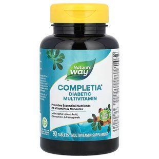 Мультивитамины для диабетиков, Completia, Diabetic Multi-Vitamin, Nature's Way, без железа, 90 таблеток NWY-14924 фото