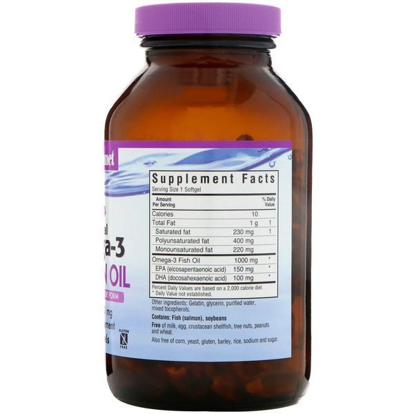 Натуральна Омега-3 з Жиру Лосося, Bluebonnet Nutrition, 90 желатинових капсул BLB0952 фото