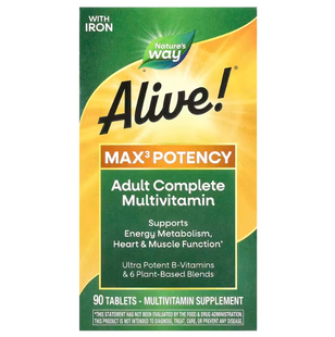 Мультивитамины для взрослых, Adult Complete Multivitamin, Nature's Way, с железом, 90 таблеток NWY-14927 фото