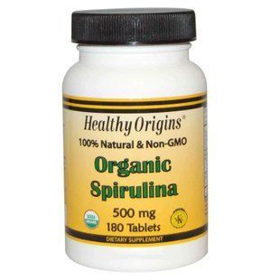 Спирулина, Spirulina, Healthy Origins, органик, 500 мг, 180 таблеток HOG-88235 фото