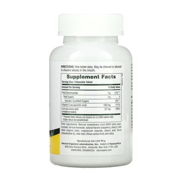 Вітамін C Iron 27 mg with Vitamin C Herbs - 90 tabs 2023-10-2361 фото