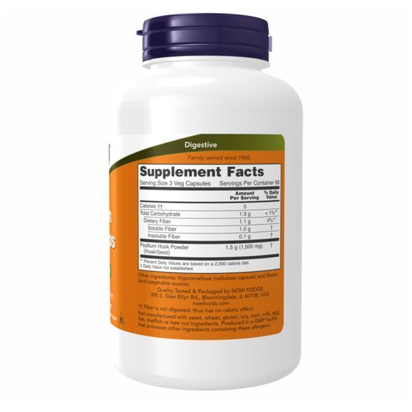 Psyllium Husk 500mg клетчатка для пищеварения - 200 vcaps 2022-10-1329 фото