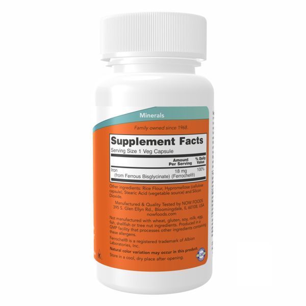 Iron 18mg Ferrochel при анемии и усталости - 120 vcaps 2022-10-0035 фото