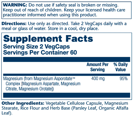 Magnesium Asporotate 400mg (магній) - 120 vcaps 2022-10-1025 фото