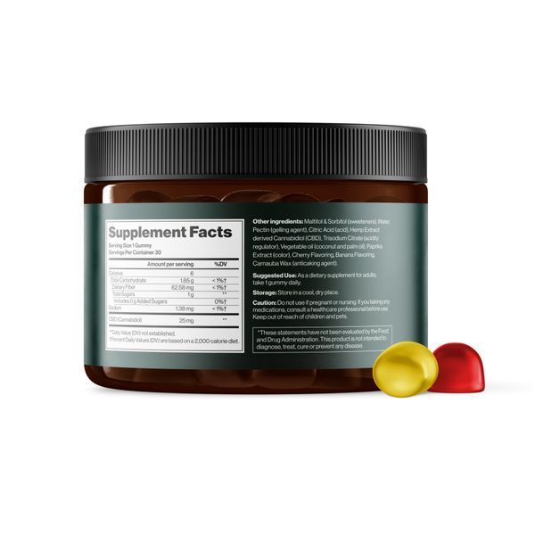 CBD Gummies Full Spectrum 750 mg Cherry & Banana з канабідіолом - 30 gummies 2023-10-6348 фото