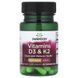 Вітаміни D3 та K2, Vitamins D3 & K2, Swanson, 60 веганських капсул SWV11809 фото 1