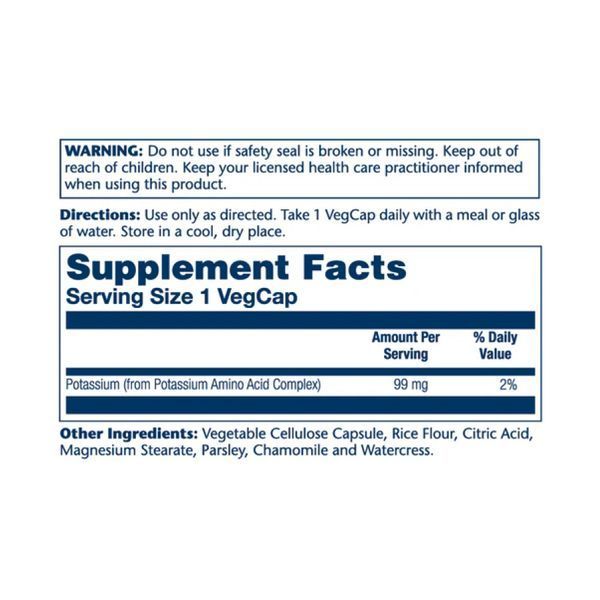 Potassium 99mg - 100 vcaps 2023-10-3014 фото Potassium 99mg - 100 vcaps 2023-10-3014 фото