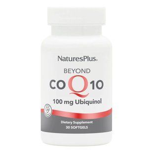 Коензим Q10, Убіхінол, 100 мг, Beyond CoQ10, Natures Plus, 30 гелевих капсул NTP49568 фото