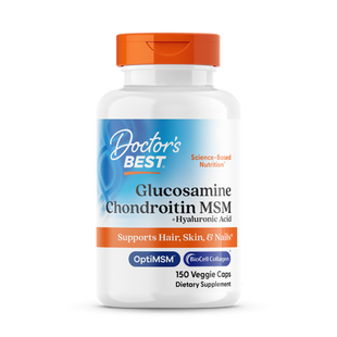 Глюкозамин, xондроитин, МСМ + гиалуроновая кислота, Glucosamine Chondroitin MSM, Doctor's Best, 150 капсул DRB-00271 фото