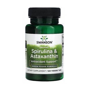 Organic Spirulina & Astaxanthin (спирулина) - 120 veg tabs 2023-10-3392 фото