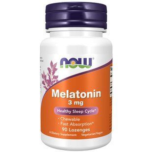 Мелатонин, Melatonin, Now Foods, 3 мг, 90 леденцов NOW-03258 фото