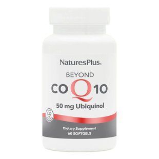 Коензим Q10, Убіхінол, 50 мг, Beyond CoQ10, Natures Plus, 60 гелевих капсул NTP49573 фото